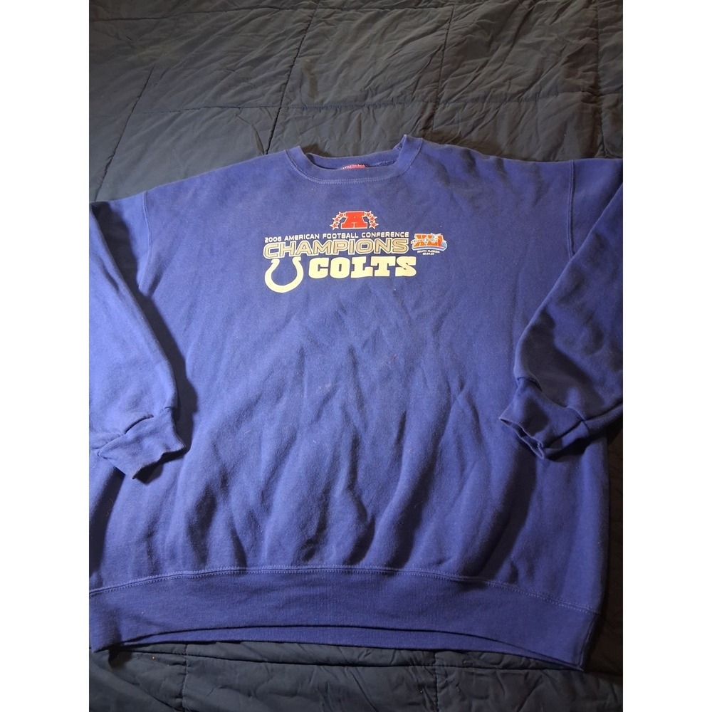 Vintage Indianapolis Colts 2006 AFC Champs Sweatshirt Mens XXL Blue